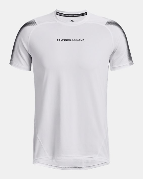 Men's HeatGear® Fitted Short Sleeve in White image number 4